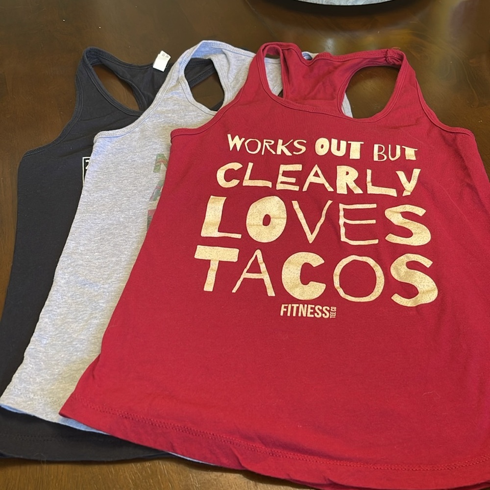 Fitness Tee Co tank, lot of 3, size large.
